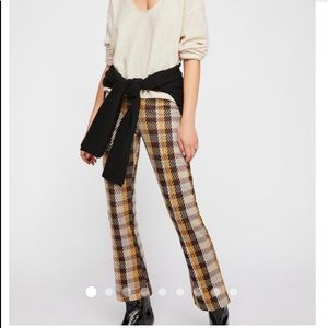 Free People Plaid Clean Crop  Flare
